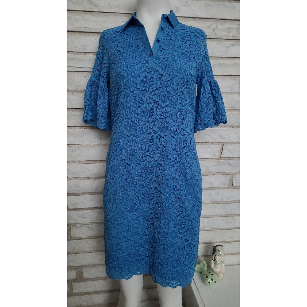 Banana Republic Blue Lace Flutter Dress